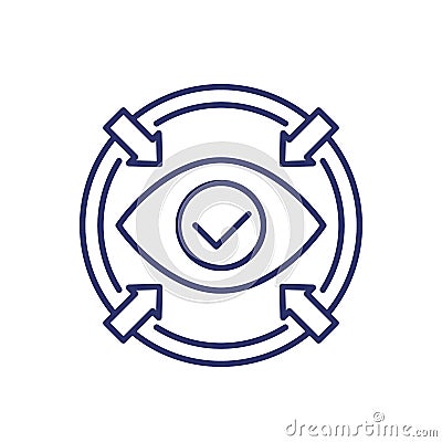 Focus icon with eye, line vector art Stock Photo