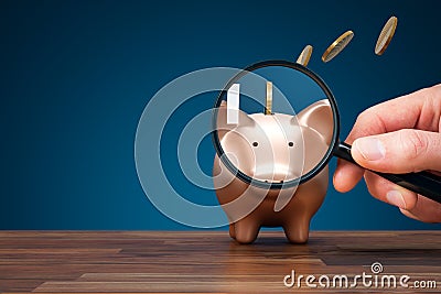 Focus on inflation and reduction of savings concept Stock Photo