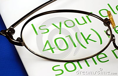 Focus on the investment in the 401K plan Stock Photo