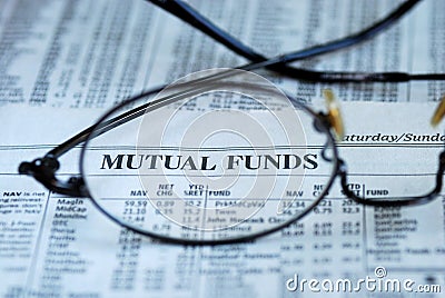 Focus on mutual fund investing Stock Photo