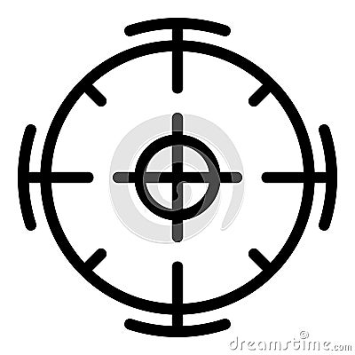 Focus point icon, outline style Vector Illustration