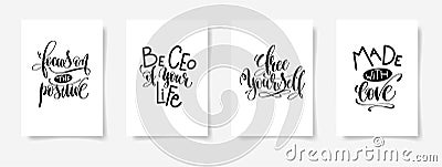 Focus on the positive, be ceo of your life, free yourself, Vector Illustration