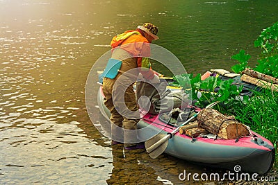 Focus some part of young person are rafting in river. Editorial Stock Photo