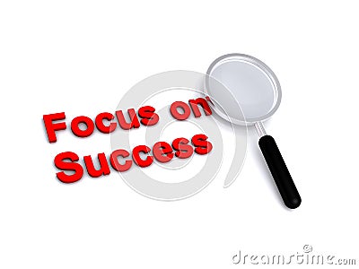 focus on succes on white Stock Photo