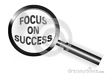 Focus on Success Cartoon Illustration