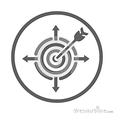 Focus, target, aim icon. Gray vector sketch Stock Photo