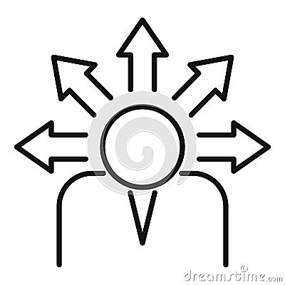 Focus vision icon outline vector. Social business Vector Illustration