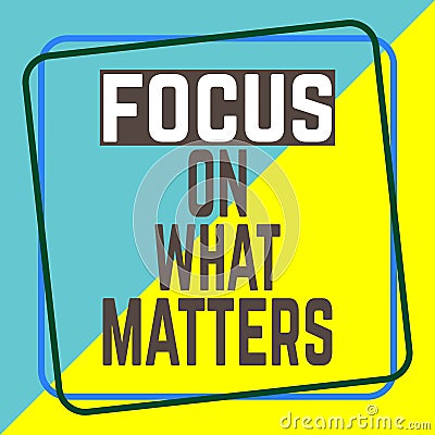 FOCUS ON WHAT MATTERS word on education, inspiration and business motivation Vector Illustration