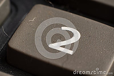 Closeup view of a calculator keypad showing the number two for financial calculations Stock Photo