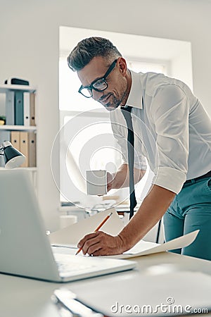 Focusing at work. Stock Photo