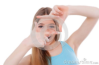 Focusing at you. Stock Photo