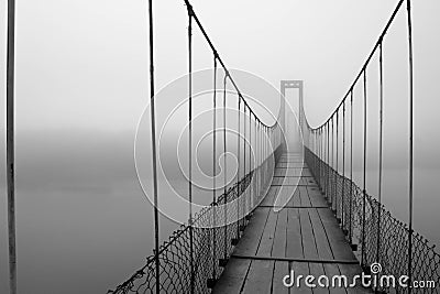 Fog created on a bridge Stock Photo