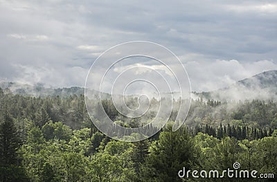 Fog on Green Mountains, Vermont Stock Photo