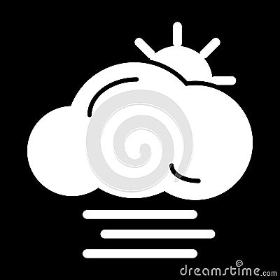 Fog icon vector, solid logo, pictogram isolated on black, forecast weather symbol Vector Illustration