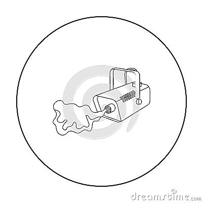 Fog machine icon in outline style isolated on white. Event service symbol. Vector Illustration