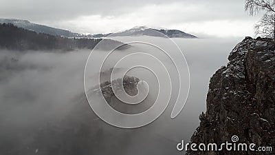 Fog show over the mountains Stock Photo