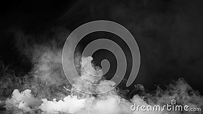 Fog and mist effect on isolated black background for text or space Stock Photo