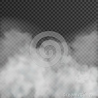 Fog or smoke isolated on transparent background. Vector illustration Vector Illustration