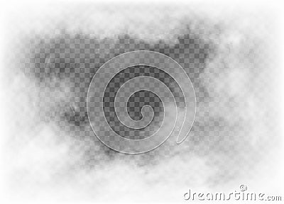 Fog and smoke isolated on transparent Vector Illustration