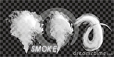 Fog or smoke isolated transparent special effect. White cloudiness, mist or smog background. Vector illustration Stock Photo