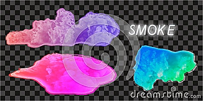 Fog or smoke isolated transparent special effect. White cloudiness, mist or smog background. Vector illustration Stock Photo