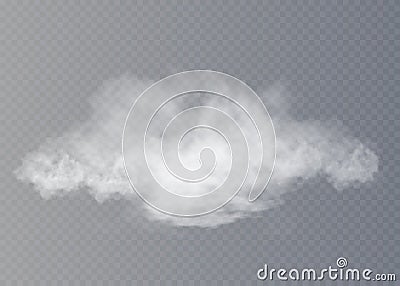Fog or smoke isolated transparent special effect. White cloudiness, mist or smog background. Vector Illustration