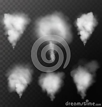 Fog or smoke isolated on transparent special effect.White vector cloudines. Vector illustration Vector Illustration