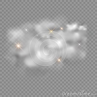 Vector set of realistic isolated cloud on the transparent background. Vector Illustration