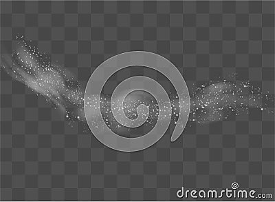 Fog vector. Snow and wind on a transparent background. Illustration of a white gradient of snow and wind with snowflakes Vector Illustration