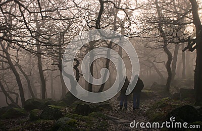 Fog walkers Stock Photo