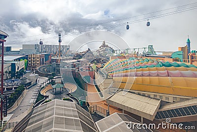 Genting highlands and theme park panorama and bird view Editorial Stock Photo