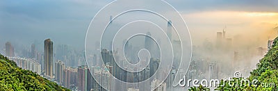 Foggy Hong Kong View Stock Photo