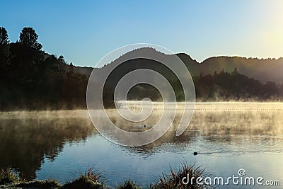 Foggy Morning Lake2 Stock Photo