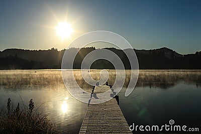 Foggy Morning Lake 7 Stock Photo