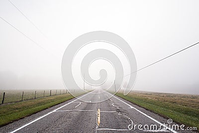 Foggy Morning - Ohio River Scenic Byway / US 52 - Ohio Stock Photo