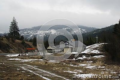 Foggy morning in the Ukrainian Carpathian Mountains. 2018. Editorial Stock Photo