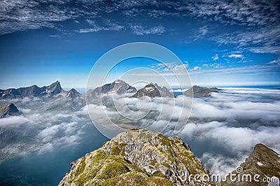 Foggy mountain scape Stock Photo