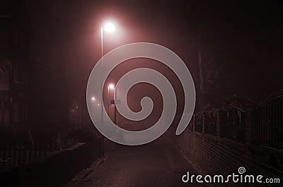 Foggy night it town Manchester England Europe Stock Photo