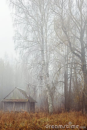 Foggy November day over countryside Stock Photo