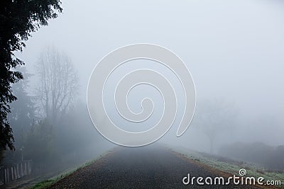 Foggy Road Stock Photo