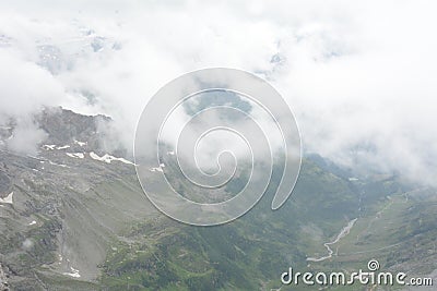 foggy scene of Mount Titlis scene in Switzerland Stock Photo