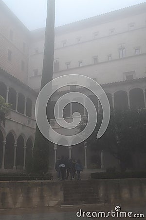 Foggy school Editorial Stock Photo