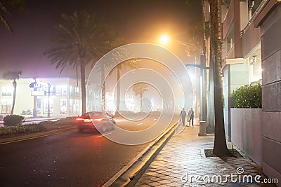 Foggy street Editorial Stock Photo