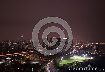 Foggy Toronto Evening Stock Photo