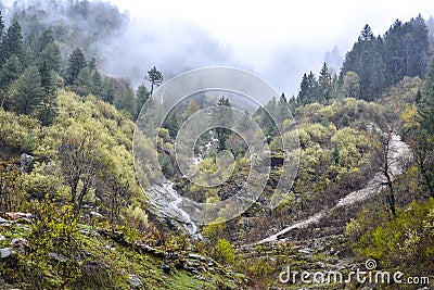 Fogy mountains in Naran Kaghan valley, Pakistan Stock Photo