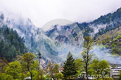 Fogy mountains in Naran Kaghan valley, Pakistan Stock Photo
