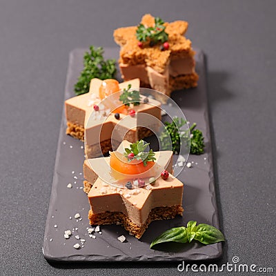 Foie gras canape Stock Photo
