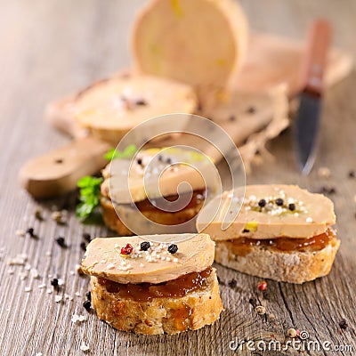 Toast with foie gras Stock Photo