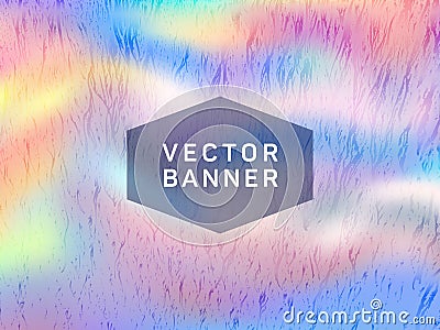 Flyer neon hologram texture vector background. Vector Illustration