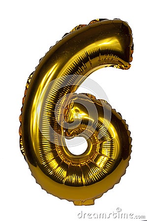 foil gold balloon number isolated on the white Stock Photo